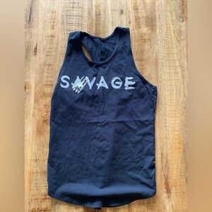 SAVAGE cotton racerback tank top blouse women’s NWOT